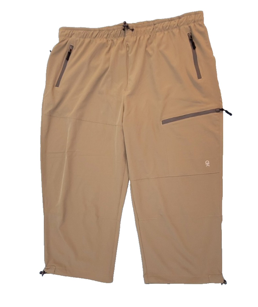 Little Donkey Andy Men's XXL Hiking Pants Cropped Zip Pocket Stretch Tan Outdoor